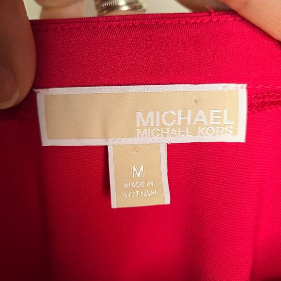 MICHAEL KORS Fusia Pink Long Sleeve Top Keyhole Neck Size M - Picture 6 of 7